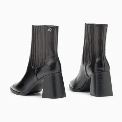 Bottines Montantes Taylor Noires A Talon Trapeze