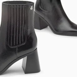 Bottines Montantes Taylor Noires A Talon Trapeze