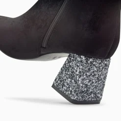 Bottines New York Noires A Talon Paillete Argent