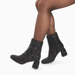 Bottines Pailletees Londres Noires A Talon