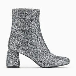 Bottines Pailletees Londres Argent A Talon