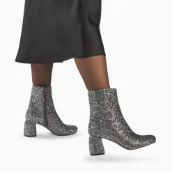 Bottines Pailletees Londres Argent A Talon