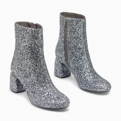 Bottines Pailletees Londres Argent A Talon