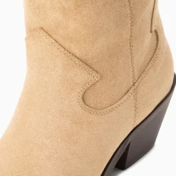 Bottines Santiags Beverly Beiges Mi-Mollet