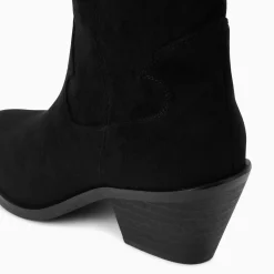 Bottines Santiags Beverly Noires Mi-Mollet