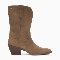 Bottines Santiags Beverly Taupe Mi-Mollet