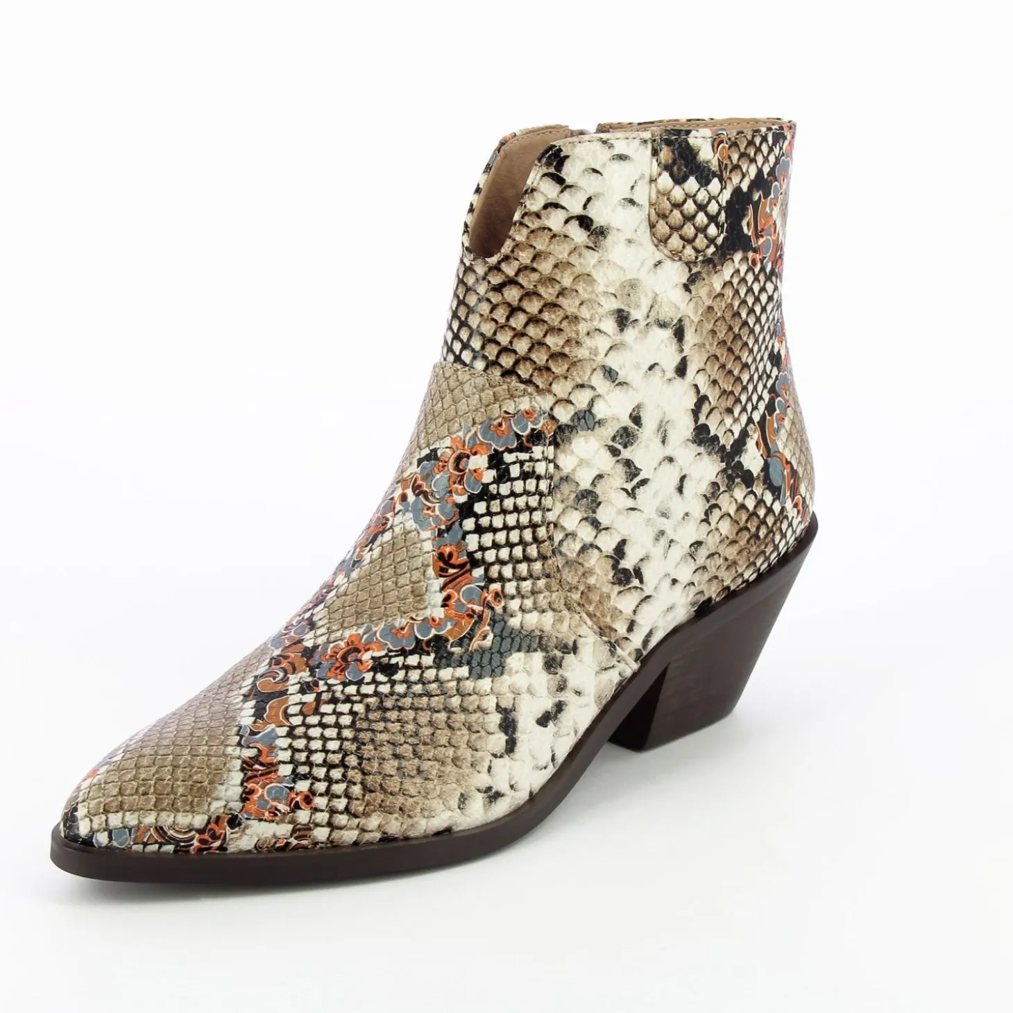 Bottines Santiags Caroline Multicolores Effet Serpent