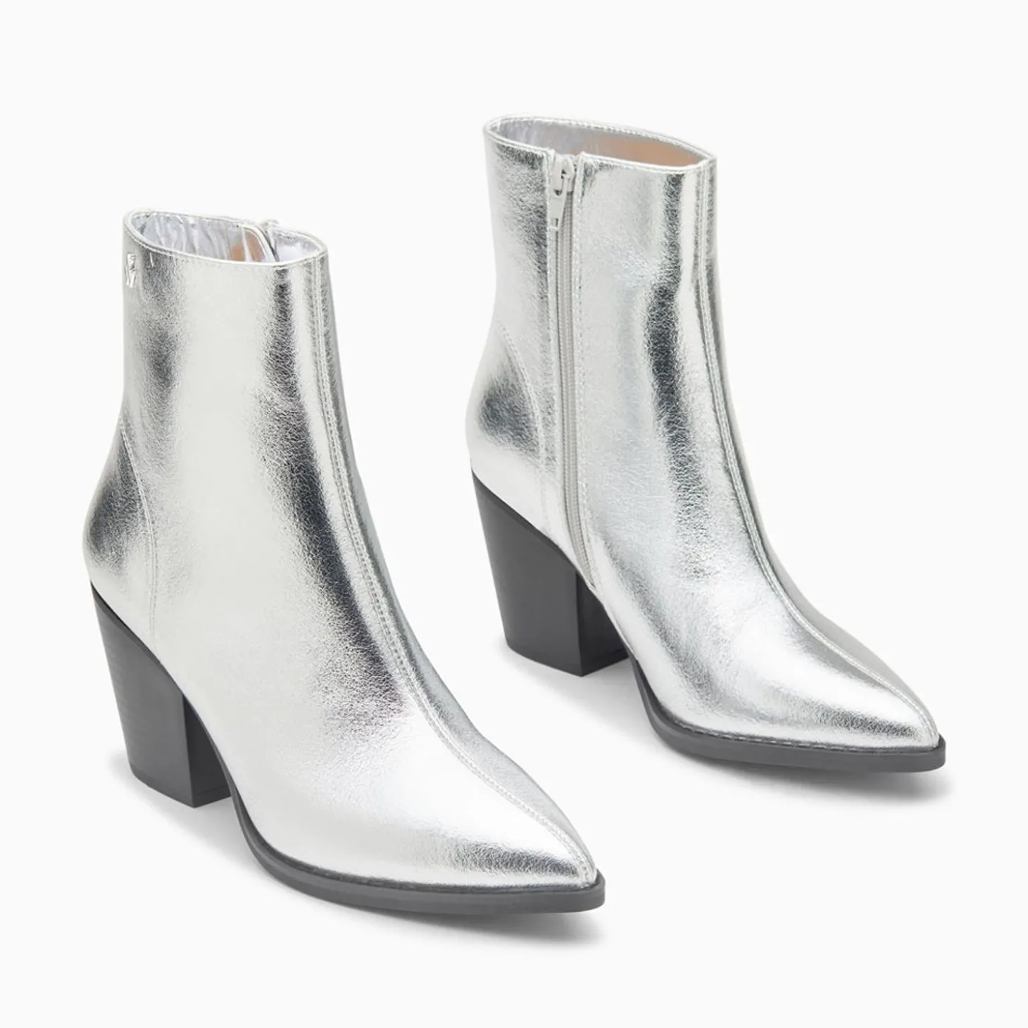 Bottines Santiags Dina Argent A Talon
