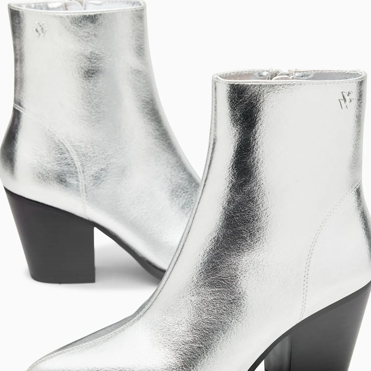 Bottines Santiags Dina Argent A Talon
