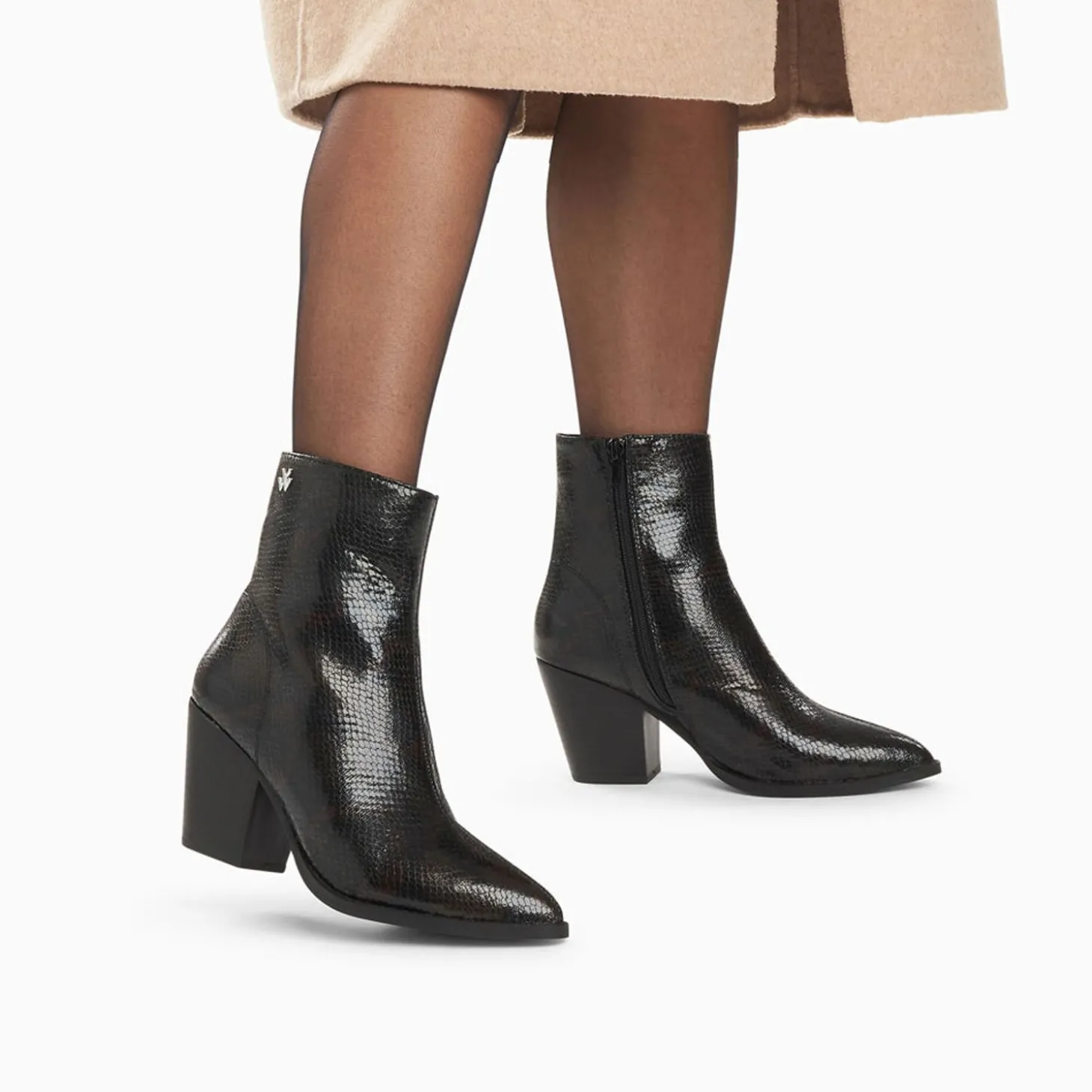 Bottines Santiags Dina Noir Serpent A Talon