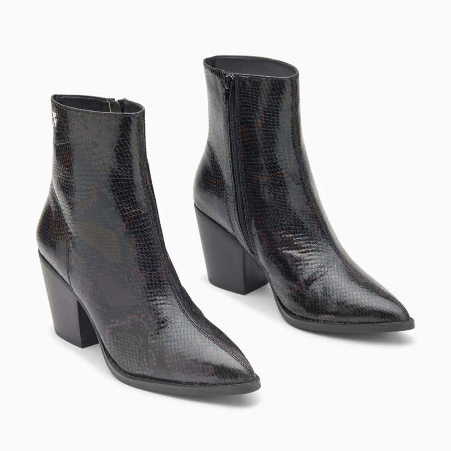 Bottines Santiags Dina Noir Serpent A Talon