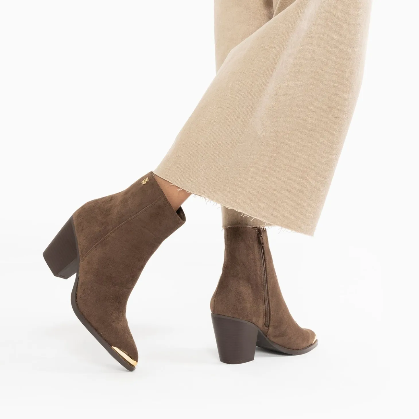 Bottines Santiags Jenn Taupe A Talon