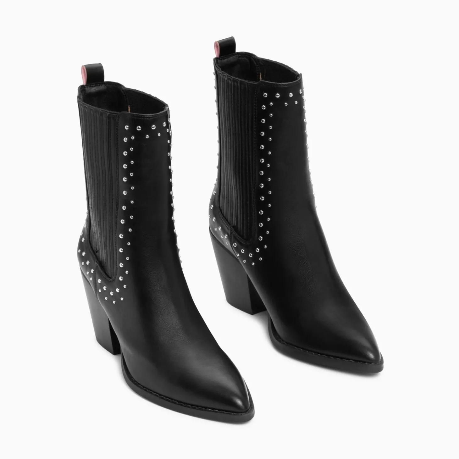 Bottines Santiags Rivoli Montantes Noires A Clous