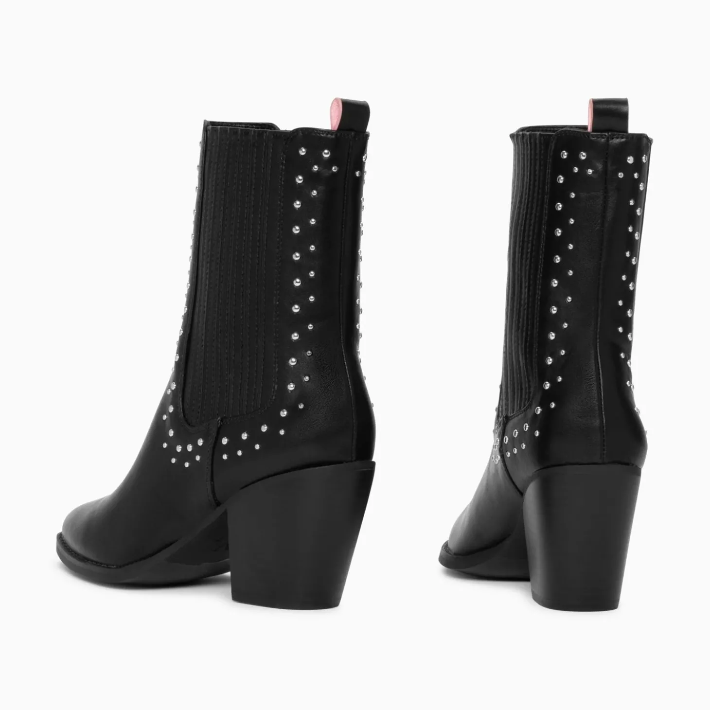 Bottines Santiags Rivoli Montantes Noires A Clous