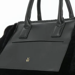 Cabas Christiane Noir En Fausse Fourrure