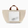 Cabas Iris Beige A Pochette Argent