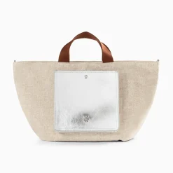 Cabas Iris Beige A Pochette Argent