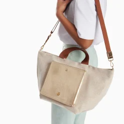 Cabas Iris Beige A Pochette Or