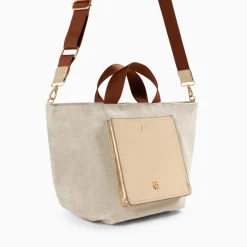 Cabas Iris Beige A Pochette Or