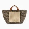 Cabas Iris Leopard A Pochette Or