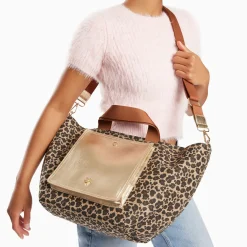 Cabas Iris Leopard A Pochette Or