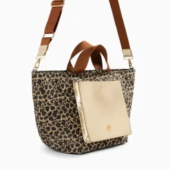 Cabas Iris Leopard A Pochette Or