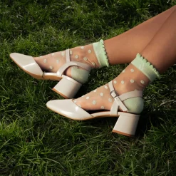Chaussettes A Pois Vertes Prescription Lab X Vanessa Wu
