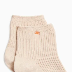 Chaussettes Courtes Amy Beiges Cotelees