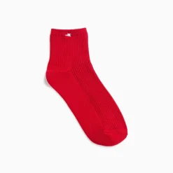 Chaussettes Courtes Amy Rouges Cotelees