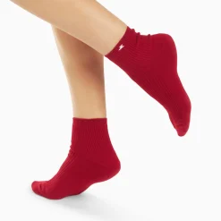 Chaussettes Courtes Amy Rouges Cotelees