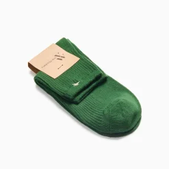 Chaussettes Courtes Amy Vertes Cotelees