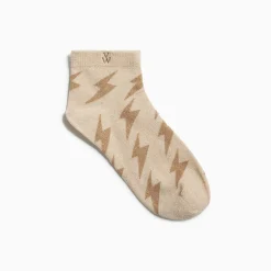 Chaussettes Courtes Rachel Beiges A Eclairs Camel