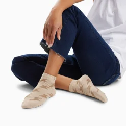 Chaussettes Courtes Rachel Beiges A Eclairs Camel