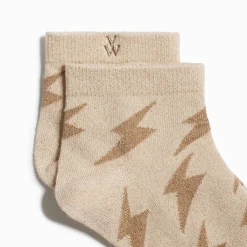 Chaussettes Courtes Rachel Beiges A Eclairs Camel