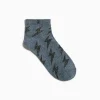Chaussettes Courtes Rachel Grises A Eclairs Noirs