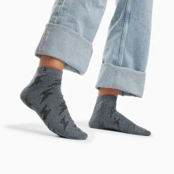 Chaussettes Courtes Rachel Grises A Eclairs Noirs