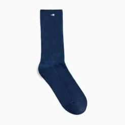 Chaussettes Ella Bleu Marine Cotelees