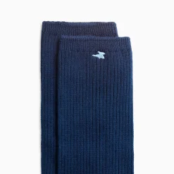 Chaussettes Ella Bleu Marine Cotelees