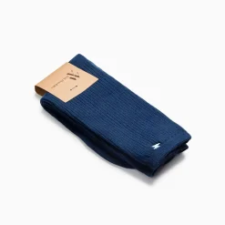 Chaussettes Ella Bleu Marine Cotelees
