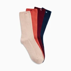 Chaussettes Ella Bleu Marine Cotelees