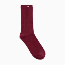 Chaussettes Ella Bordeaux Cotelees