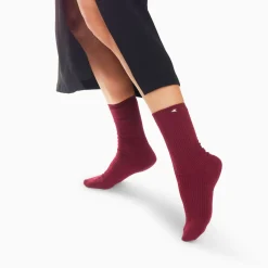 Chaussettes Ella Bordeaux Cotelees