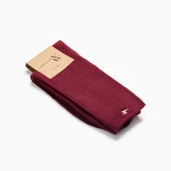 Chaussettes Ella Bordeaux Cotelees