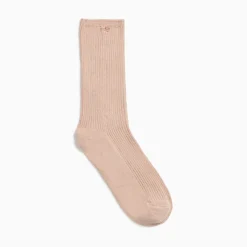 Chaussettes Ella Taupe Cotelees