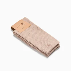 Chaussettes Ella Taupe Cotelees