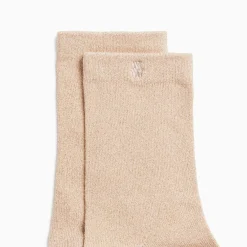 Chaussettes Quinn Beige Et Or Paillete