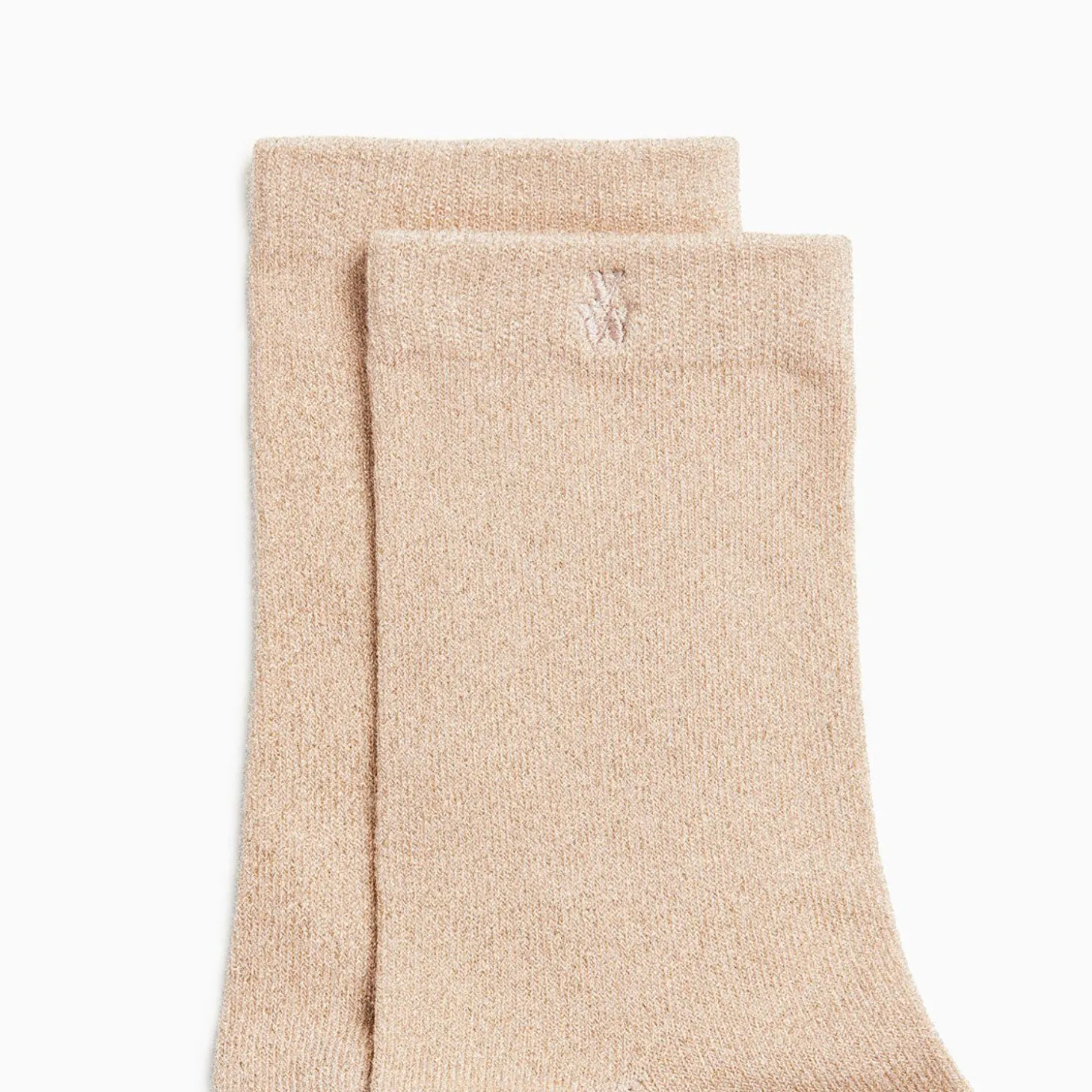 Chaussettes Quinn Beige Et Or Paillete