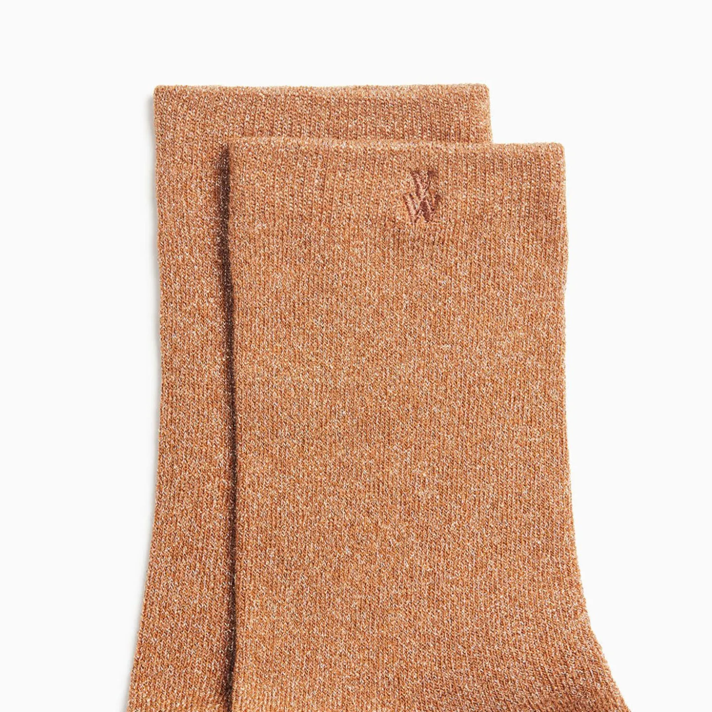 Chaussettes Quinn Camel Et Or Paillete