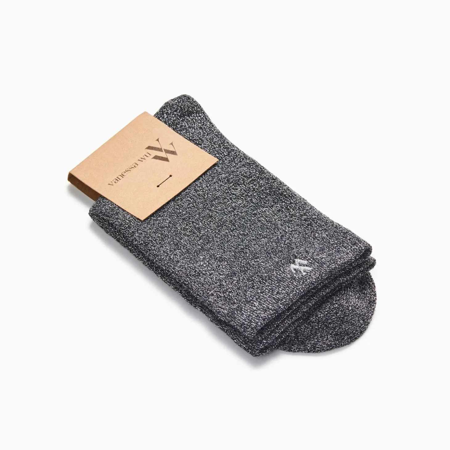 Chaussettes Quinn Noir Et Argent Paillete