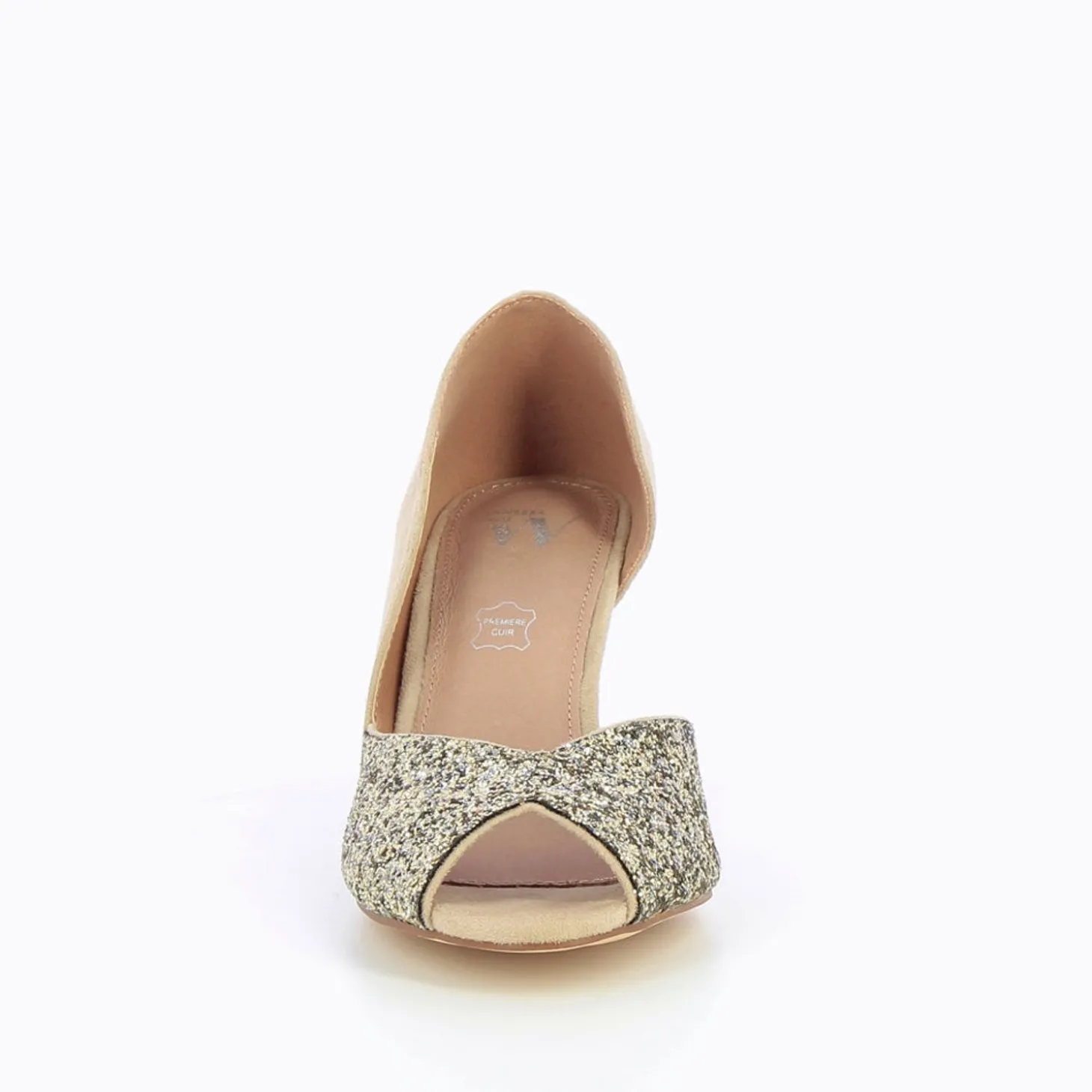 Escarpins Peep-Toe Diane Beige Et Champagne